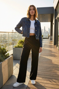 Women's Cropped Distressed Denim Jacket
