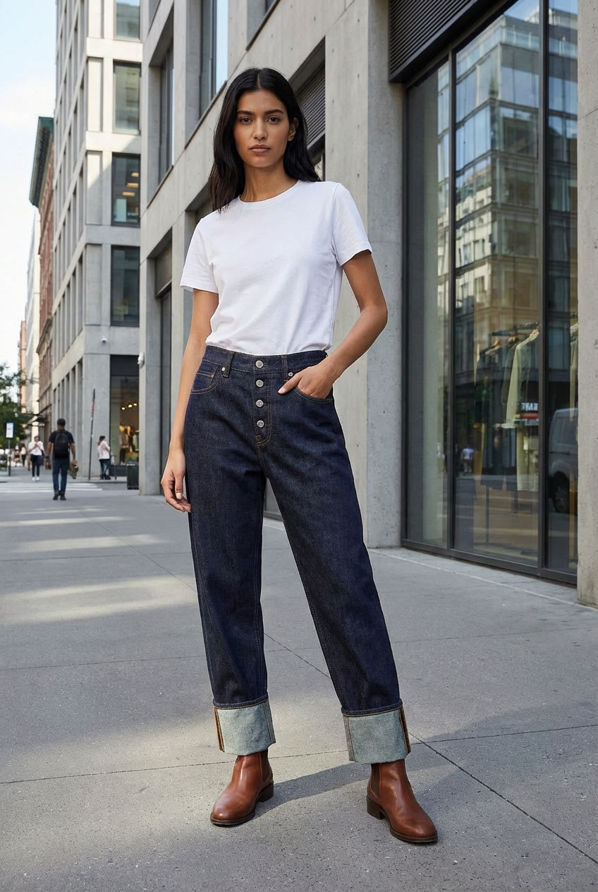 Women's High-Rise Relaxed Tapered Denim Jeans
