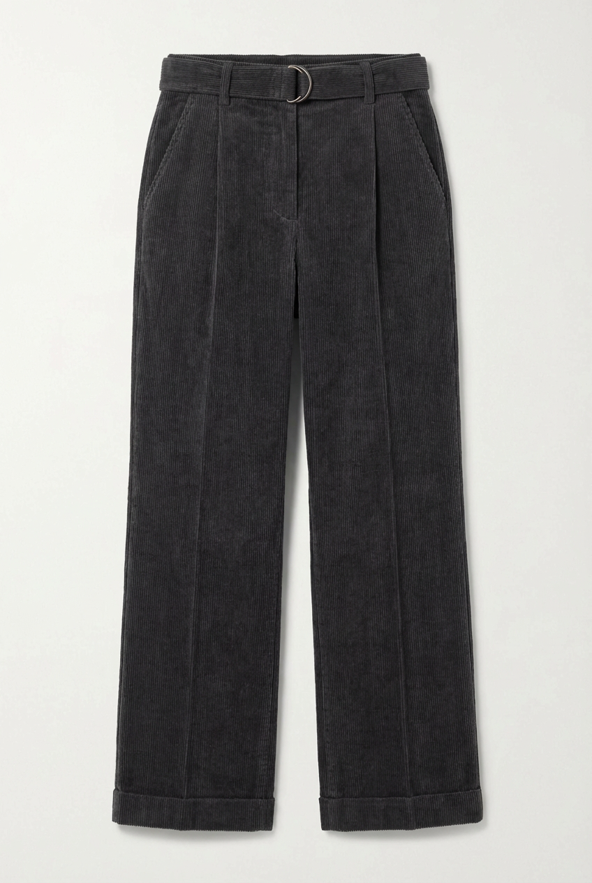 Women's High-Waisted Wide-Leg Corduroy Trousers