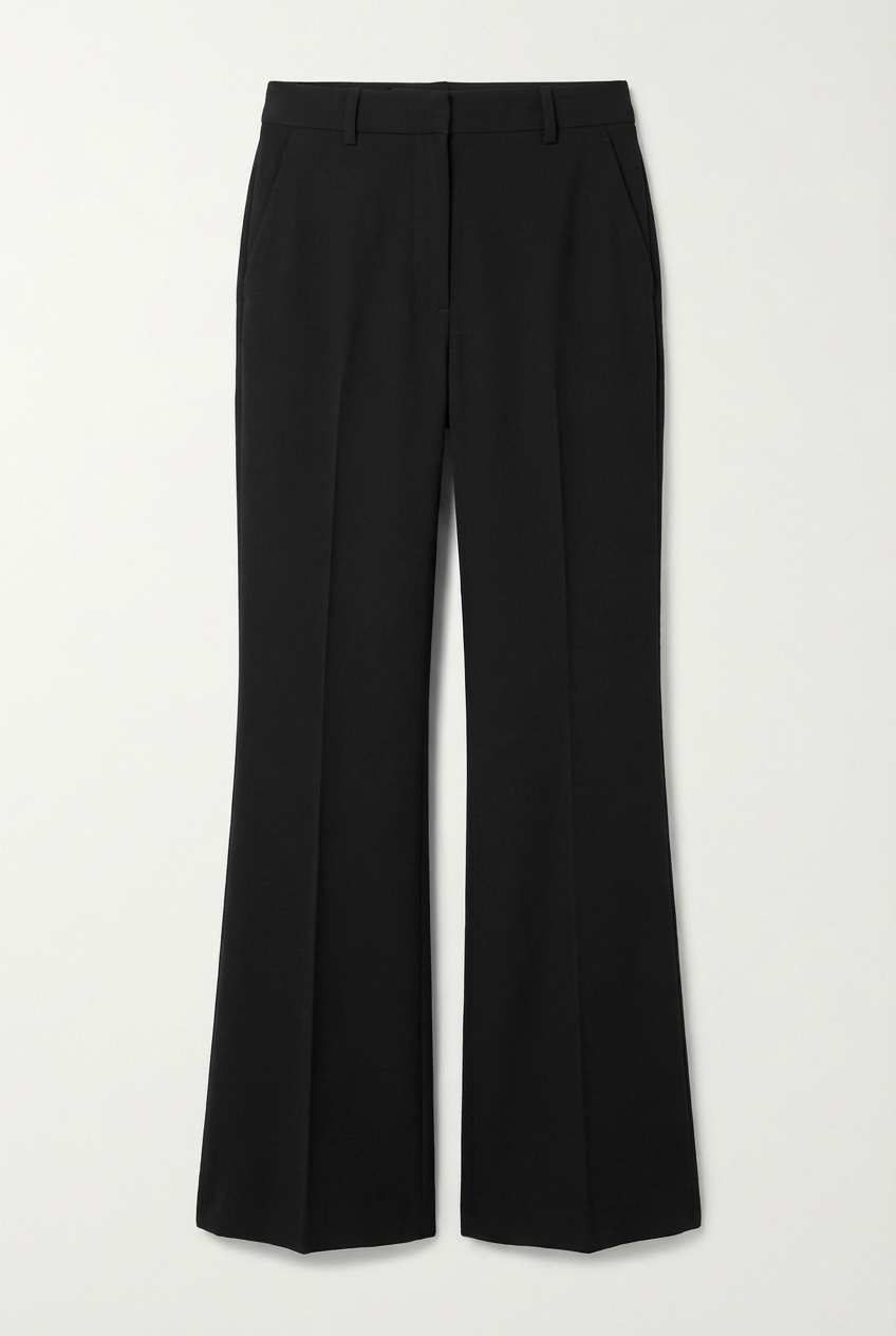 Women's Black High-Waist Flared Tailored Trousers