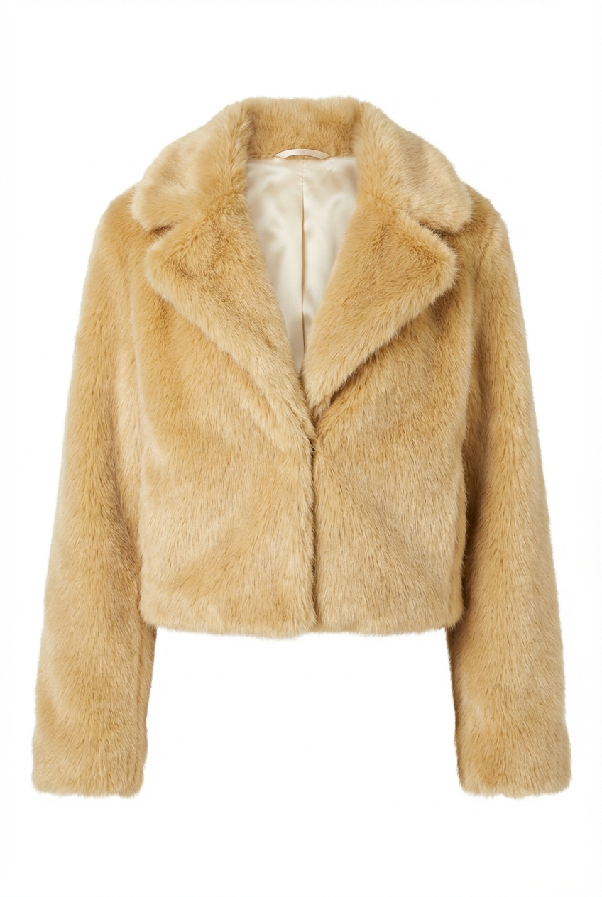 Women's Cropped Faux Fur Jacket