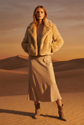 Women's Cropped Faux Fur Jacket