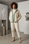 Hooded Sherpa Fleece Jacket with Velvet Trim
