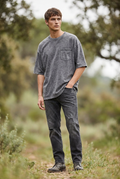 Men's Acid Wash Relaxed Fit T-Shirt with Chest Pocket